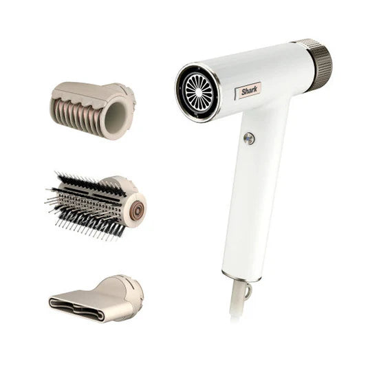 Imagen de la secadora Shark SpeedStyle® HD331, diseñada para secar el cabello de húmedo a seco rápidamente, con accesorios para lograr acabado sedoso y brillante, hasta 6 veces menos frizz, sin dañar el cabello por calor extremo.