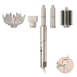 Imagen del sistema Shark FlexStyle® HD435, que permite transformar la secadora de cabello en un multiestilizador con un solo giro. Incluye accesorios para rizar, alisar, dar volumen y secar, siendo ligero, potente y seguro contra daños por calor extremo.
